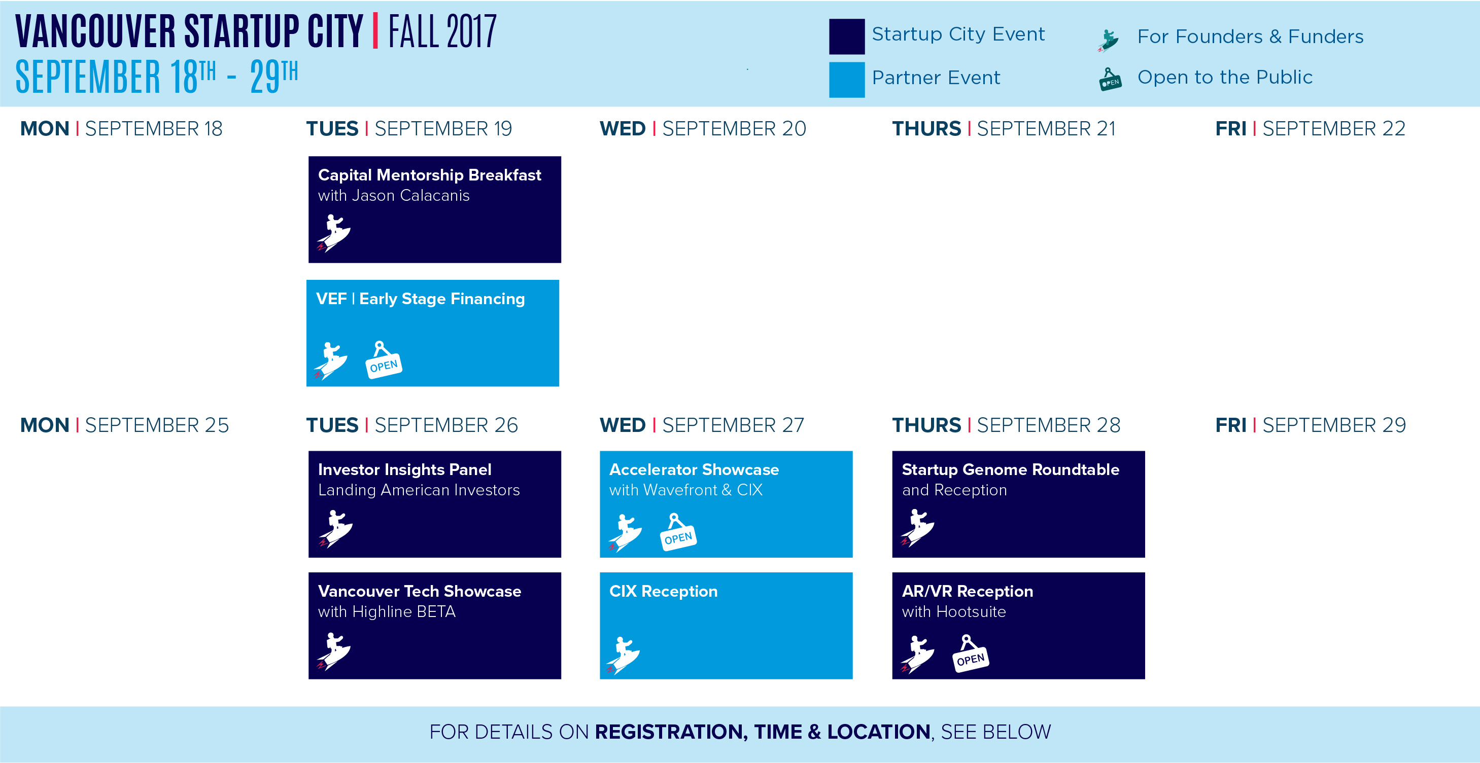 Vancouver Startup City Fall 2017 Calendar of Events