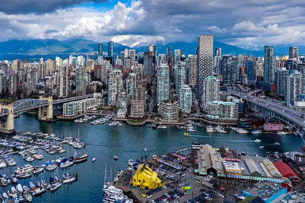 What is economic development? A shot of downtown Vancouver from false creek and Granville island