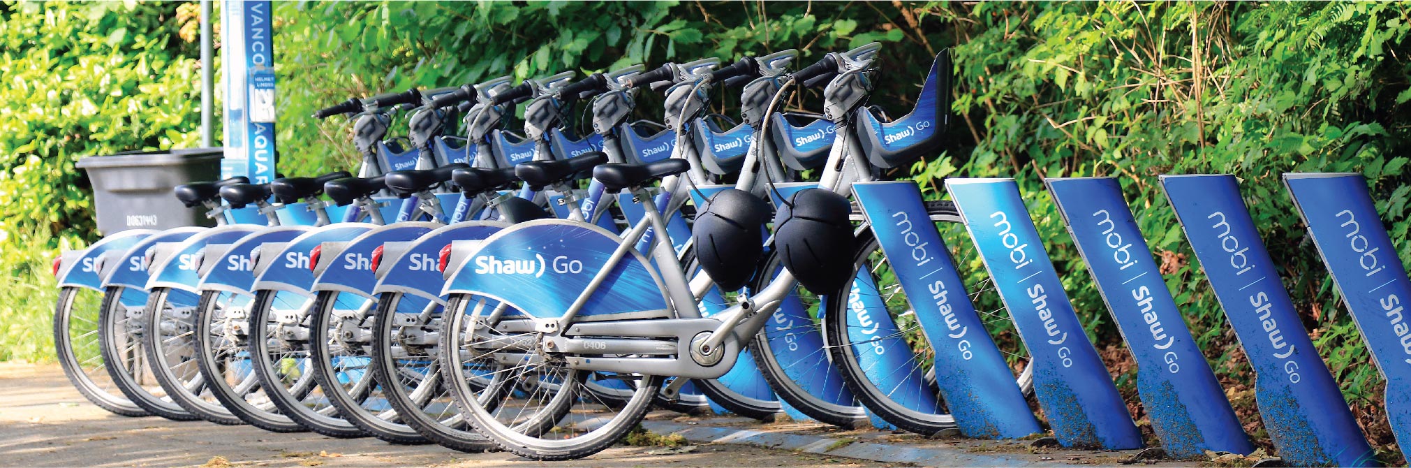 A photo of a Mobie bikes in Vancouver